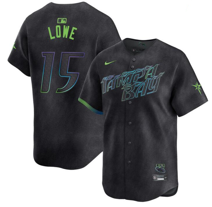 Youth Tampa Bay Rays #15 Josh Lowe Charcoal 2024 City Connect Limited Stitched Baseball Jersey